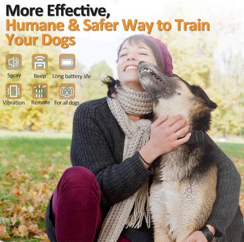 Vista 4 de Collar de entrenamiento para perros de citronela con control remoto. No puede funcionar automáticamente, 3 modos de pulverización/vibración/pitido