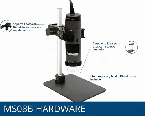 Vista 3 de Dino-Lite MS08B - Soporte de mesa portátil compacto, ajustable, 3.9" x 2.9" x 5.7