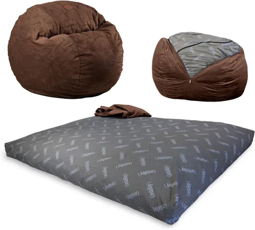 Vista 17 de CordaRoy's Puf de Chenilla - Silla Puf Convertible - Funda de Tela de Chenilla Lavable a Máquina - para Sótano, Sala de Estar, Sala de Juegos Carbón