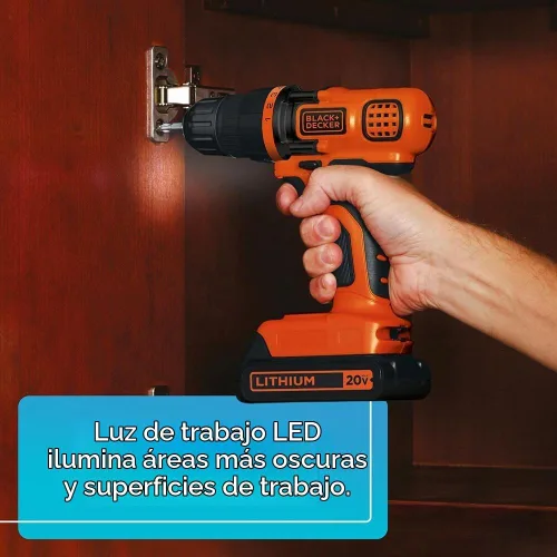 Vista 6 de Black & Decker LDX120C taladro/propulsor por iones de litio sin cable 20-volt MÁX.