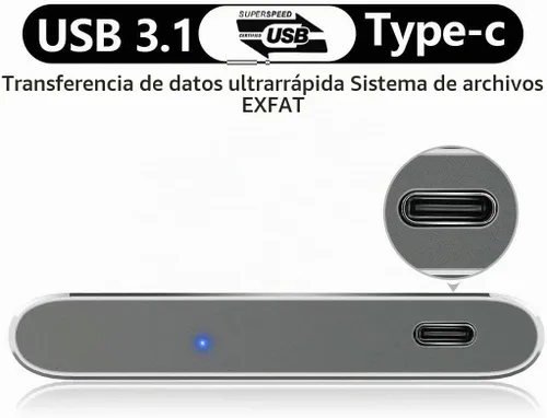 Vista 3 de HWAYO Disco duro externo portátil de 120 GB, USB3.1 Gen 1 Tipo C Ultra Slim de 2.5 pulgadas, almacenamiento HDD compatible con PC, computadora