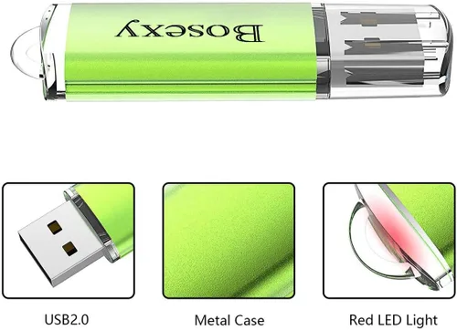 Vista 3 de Paquete de 10 unidades de memoria USB de 32 GB con indicador LED de tapa, multicolor