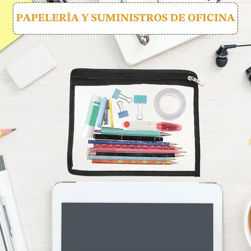 Vista 6 de Chengu Paquete de 9 bolsas transparentes con cremallera impermeable de PVC, lado negro