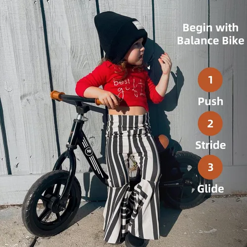 Vista 5 de Joystar Bicicleta de equilibrio de 10 y 12 pulgadas para niñas y niños, de 18 meses a 5 años, bicicleta para niños con reposapiés y altura