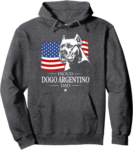 Vista 3 de Orgulloso Dogo Argentino Dad - Sudadera con capucha patriótica para perro, Negro