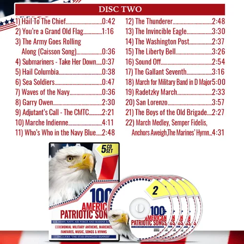 Vista 4 de 100+ American Patriotic Songs - Ceremonial Military Anthems, Marches, Fanfares, Music, Songs & Hymns – U.S. Army, Navy, Air Force and Marine Bands