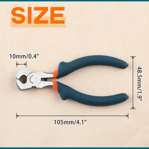 Vista 7 de SPEEDWOX Mini alicates de extremo de 4 pulgadas, alicates pequeños para hacer joyas, alicates convexos para cortar joyas, corte de alambre