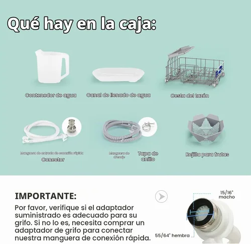 Vista 2 de COMFEE' Lavavajillas Portátil de Encimera con Tanque de Agua Integrado de 5L, No Necesita Conexión, 6 Programas, Rociado Dual de 360°, Función