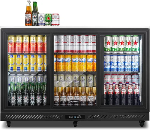 Vista 10 de BODEGA BODEGACOOLER Enfriador de barra trasera, refrigerador comercial de bebidas de 7.7 pies cúbicos con 2 puertas corredizas de vidrio