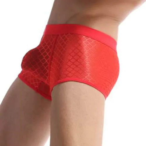Vista 3 de Calzoncillos tipo bóxer para hombre, sin costuras, para hombre, suaves, cómodos, de seda de hielo, de pierna larga