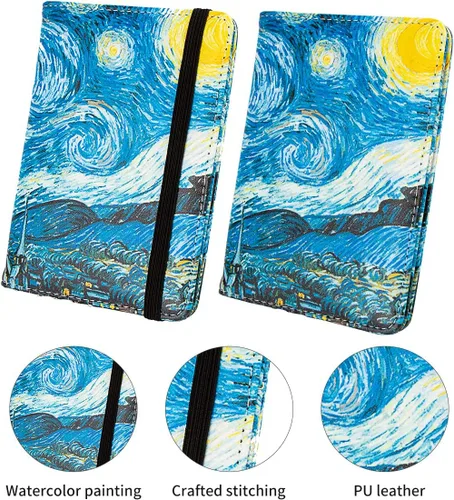 Vista 6 de Funda para pasaporte con bloqueo RFID de piel, organizador de documentos de viaje, Flores de albaricoque.), 201910301033D