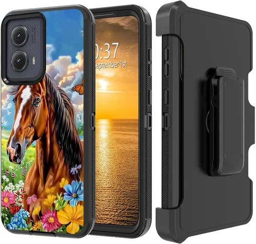 Vista 132 de Funda para Moto G Stylus 5G 2023 con funda de clip para cinturón y soporte, resistente de doble capa, resistente a prueba de golpes, para Motorola