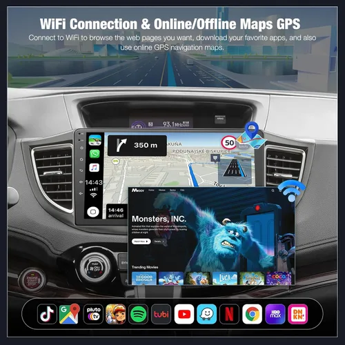 Vista 4 de Radio de coche de 4 GB+64 GB para Honda CRV 2012 2013 2014 2015 2016, pantalla táctil IPS de 10 pulgadas CRV estéreo de coche con Carplay