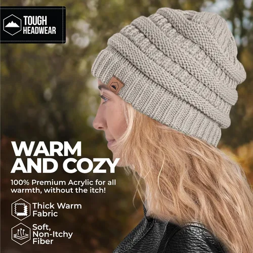 Vista 35 de Gorro de punto para mujer, cálido y suave, elástico, para clima frío de Tough Headwear