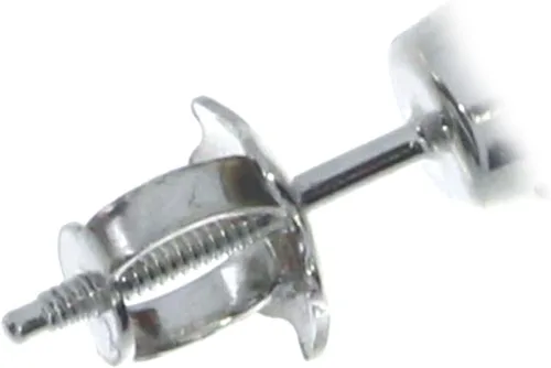 Vista 3 de Aretes pequeños de oro blanco de 14 k con diseño de zafiro redondo, No aplicable, Zafiro