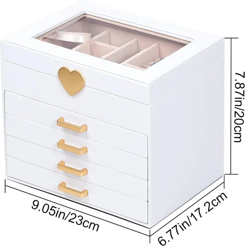 Vista 3 de Kendal Joyero organizador para mujer oro blanco corazón LJC4DRWH
