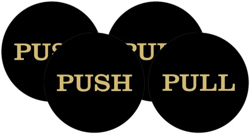 Vista 10 de Señales de puerta redondas de 2 pulgadas (negro) - 1 juego (2 piezas)