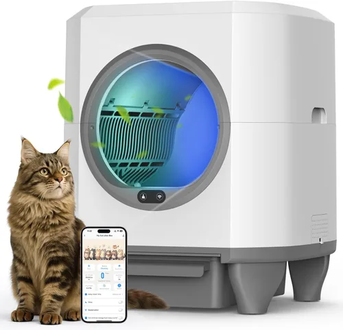 Vista 10 de OROLEY Caja de arena automática para gatos, caja de arena autolimpiante con monitoreo de aplicación, capacidad extragrande, sistema de control