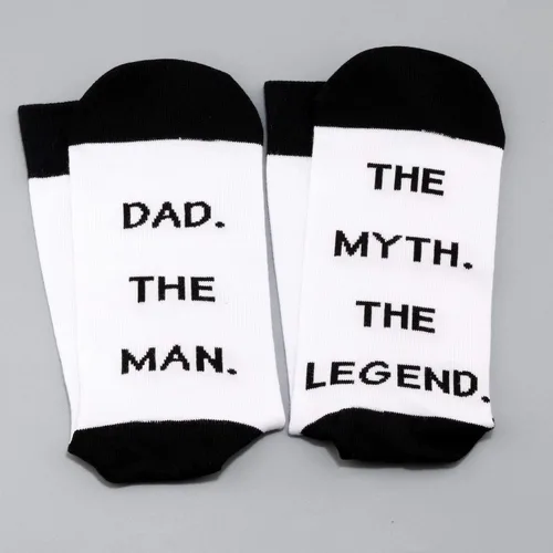 Vista 5 de LEVLO Calcetines de regalo para papá el día del padre el hombre el mito la leyenda calcetines divertido regalo para papá nuevo papá calcetines