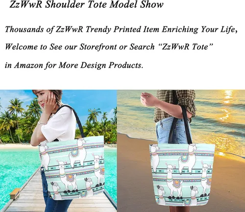 Vista 7 de Elegante bolsa de hombro extragrande con estampado para viajes a la playa, fin de semana, gimnasio, compras de comestibles..