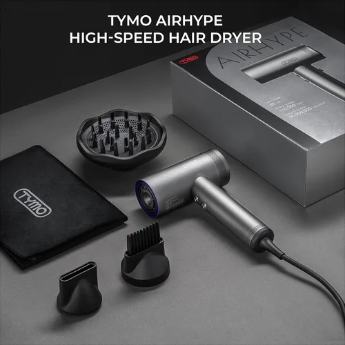 Vista 8 de TYMO Secador de pelo con difusor para mujer, secador profesional de alta velocidad de 1500 W con peine, secado rápido de 110,000 rpm, secador