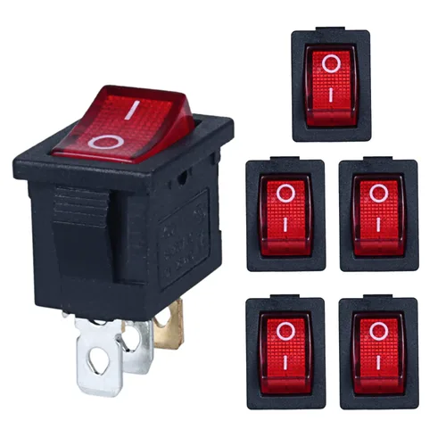 Vista 7 de Interruptor basculante de 2 pines y 2 posiciones SPST con cierre de encendido y apagado, 6 unidades, 12 V, 110 V, 250 V, 10 A
