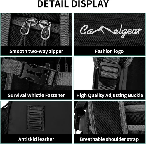 Vista 9 de Bolsa para Botas de Esquí de 65L, Bolsa de Viaje Grande Tipo Duffel, Mochila para Botas de Esquí de 1680D Nylon Impermeable y Acolchada