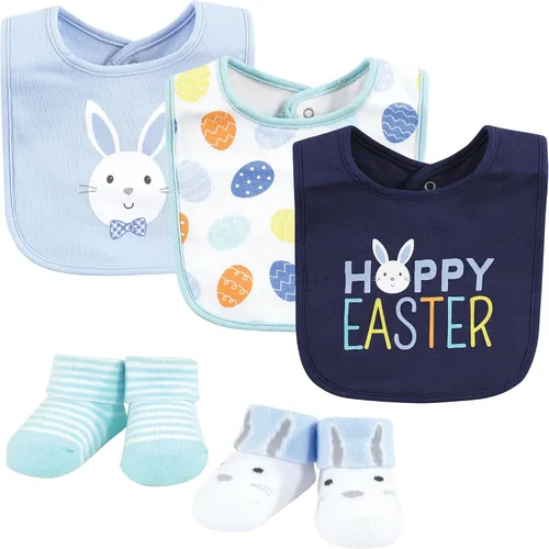 Vista 168 de Hudson Baby Conjunto de babero y calcetines unisex de algodón para bebé