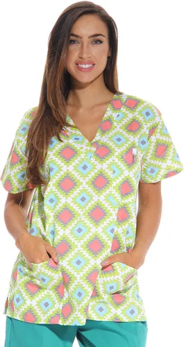 Vista 29 de Just Love - Tops de trabajo festivos para mujer Aqua - Luna y estrellas