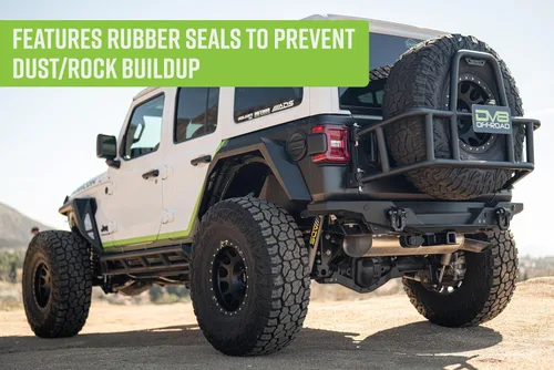 Vista 7 de DV8 Offroad Armor Fender Flares para Jeep Wrangler JL 2018-2026 Ancho estrecho Diseño de acero chapado en blindaje rígido (2) señales de giro