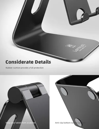 Vista 6 de Lamicall - Soporte para tablet, soporte para escritorio - Soporte de escritorio de tableta ajustable multi-ángulo, compatible con iPad Pro 11, 12.9