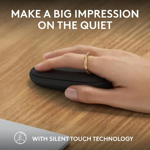 Vista 5 de Logitech Pebble Mouse 2 M350s Slim Bluetooth - Ratón inalámbrico, portátil, ligero, botón personalizable, clics silenciosos, fácil de cambiar