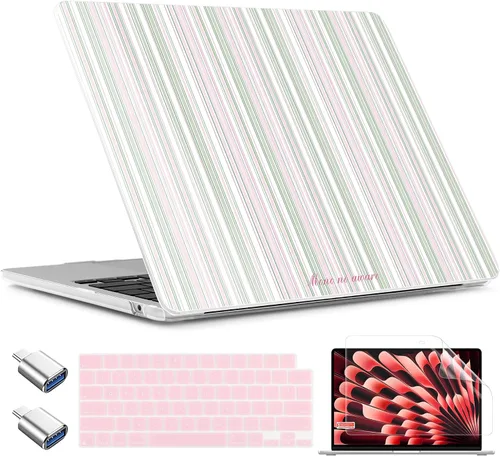 Vista 25 de TWOLSKOO Funda para MacBook Air de 15 pulgadas 2025 2024 2023 Release M4 A3241 M3 A3114 M2 A2941, carcasa rígida de plástico, protector de pantalla