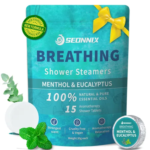 Vista 11 de Vaporizadores de ducha para aromaterapia, paquete de 8 bombas de ducha para relajación y alivio del estrés, aceites esenciales naturales, juego