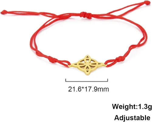 Vista 7 de Caiyao Pulsera para mujer, nudo de bruja celta, pulsera mágica en capas de acero inoxidable, dije de brujería, pulsera mística de doble cuerda