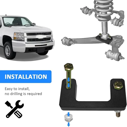 Vista 5 de WSays Kit espaciador de elevación de nivelación frontal de 1" compatible con Chevy Silverado/Tahoe/Suburban/Avalanche apto para GMC