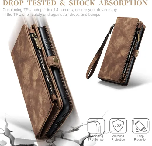 Vista 7 de Asuwish Funda de teléfono para Samsung Galaxy S20 Glaxay S 20 5G UW 6.2 pulgadas con cremallera, funda desmontable con protector de pantalla
