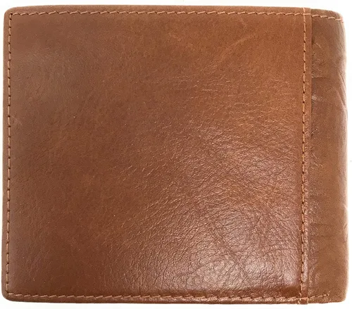 Vista 2 de Western - Cartera corta de cuero para hombre de cuerno largo con herramientas florales, Café, Billetera plegable