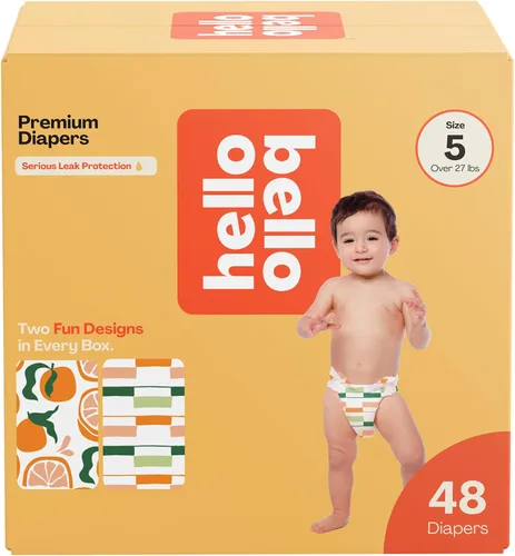 Vista 14 de Hello Bello Pañales Premium Talla 1, Diseños Balloon Buddies y Crosshatch Cuties, Caja Club de 82