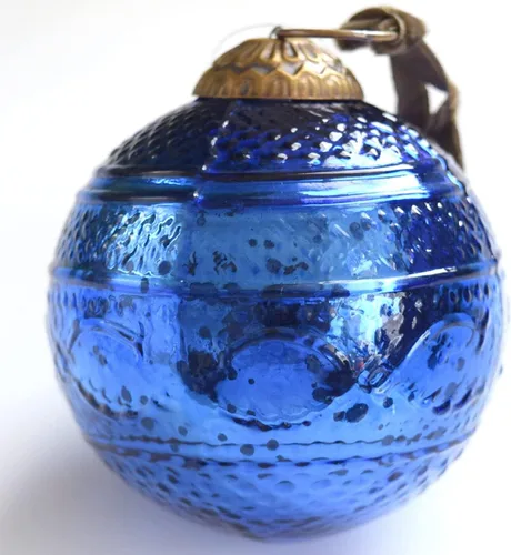 Vista 9 de Juego de 4 adornos de vidrio de mercurio rojo (bola antigua en relieve de 3.15 pulgadas) perfectos para árbol de Navidad, decoración colgante