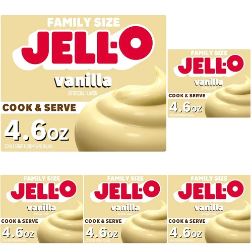 Vista 10 de Jell-O Cook & Serve Mezcla de relleno de pudín de vainilla y pastel, caja de 4.6 onzas Sweet Cook & Serve Pudding & Cake Filling, revuelve