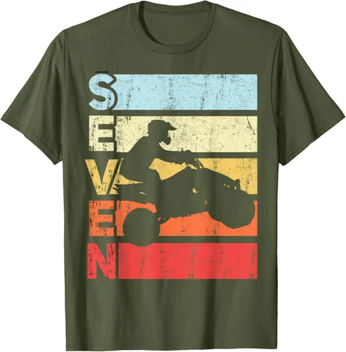Vista 52 de ATV 7th Birthday Party ATV 4 Wheeler - Camiseta de cumpleaños temática cuádruple Negro