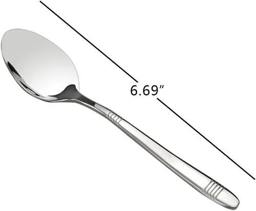 Vista 3 de Begale Cucharas de postre de acero inoxidable de 12 piezas, cuchara pequeña