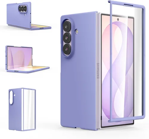 Vista 18 de Foluu Funda Slim Fit para Samsung Galaxy Z Fold 5, con protector de pantalla frontal integrado, cubierta protectora de PC mate ultradelgada