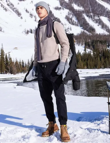 Vista 4 de Abrigos largos de invierno para hombre, cálidos, resistentes al agua, inflados, con capucha, cortavientos, aislados, chaquetas acolchadas Negro
