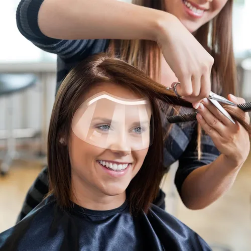 Vista 5 de Protector facial transparente, paquete de 50, protector de ojos de plástico para microblading, maquillaje permanente, extensiones de pestañas