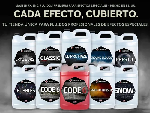 Vista 8 de Master FX Code 6 Fog Juice - Líquido a base de agua extremadamente duradero, de alto rendimiento, inodoro para máquinas de niebla de 400 a 1500 W