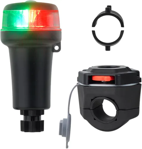Vista 9 de Pactrade Marine Luces de navegación para barcos LED - Luces de navegación rojas y verdes alimentadas por batería para barcos - Adaptador y soportes