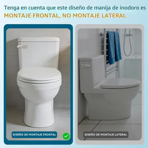 Vista 4 de Kit de reemplazo universal de mango de inodoro de metal para montaje Níquel cepillado