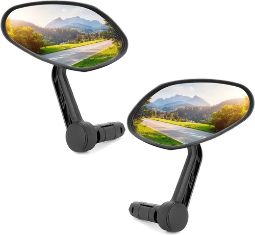Vista 11 de Arkham Espejo de bicicleta para manillar, espejo retrovisor ajustable de bicicleta giratorio 360, espejo de bicicleta de vidrio HD a prueba